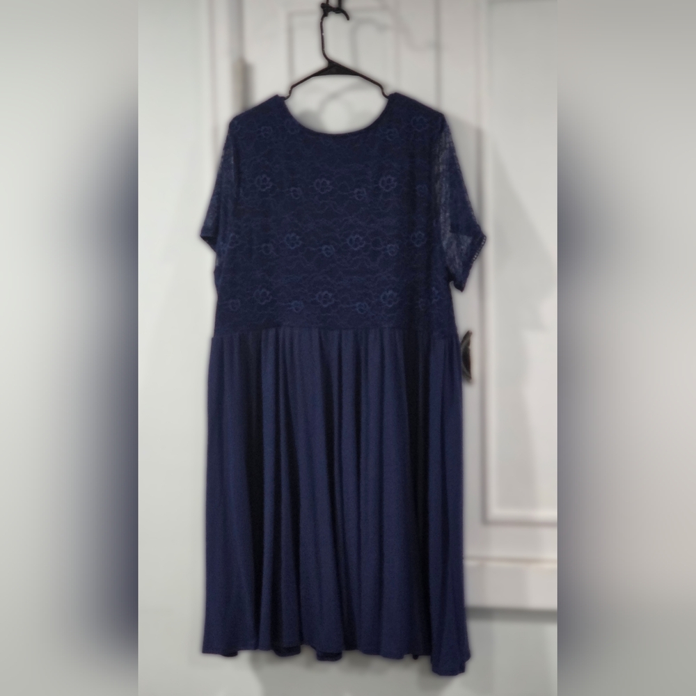 Torrid Navy Blue Skater Lace Dress - Picture 3 of 5